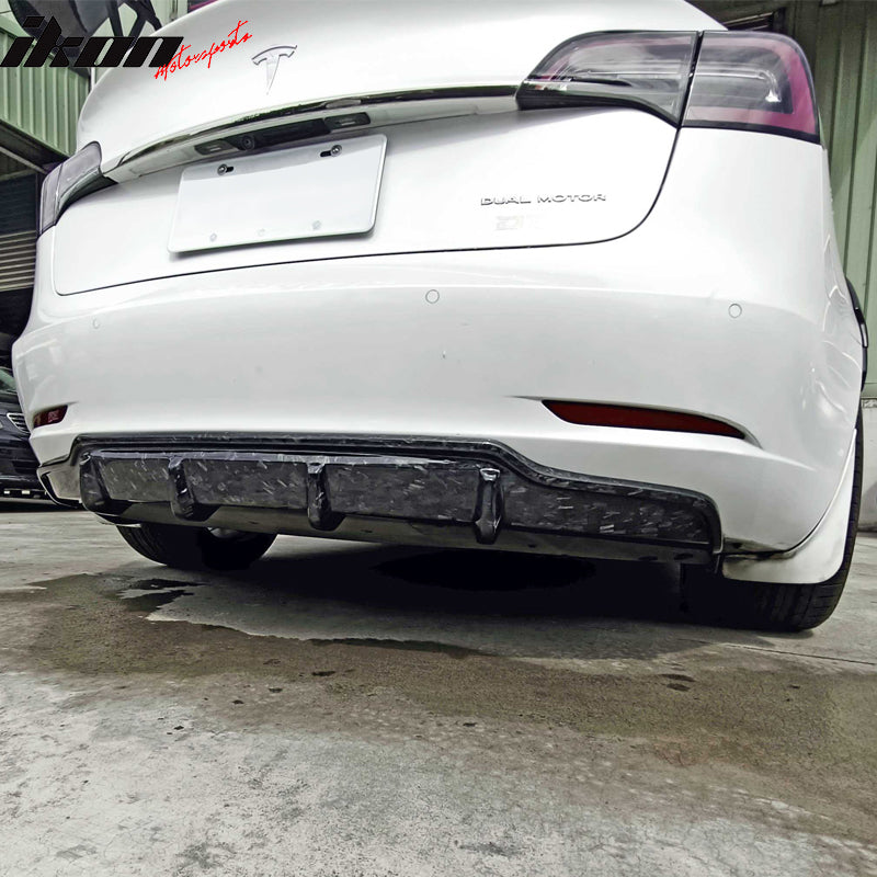 2017-2023 Tesla Model 3 V Style Rear Bumper Diffuser Carbon Fiber CF