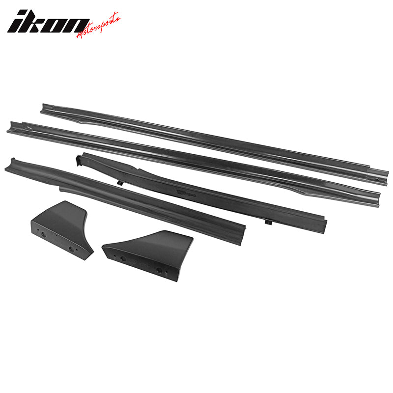 2017-2023 Tesla Model 3 V Matte Black Side Skirts Extension 6PC PP