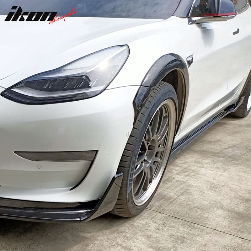 2017-2023 Tesla Model 3 V Matte Black Side Skirts Extension 6PC PP