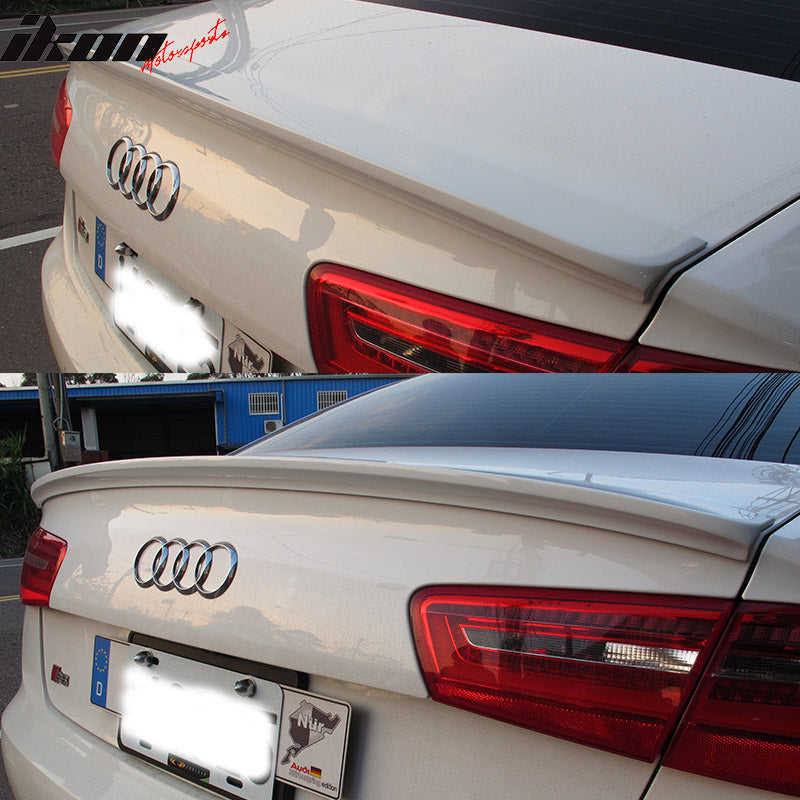 2012-2014 Audi A6 Sedan DTO Style Unpainted Rear Trunk Spoiler Lip ABS