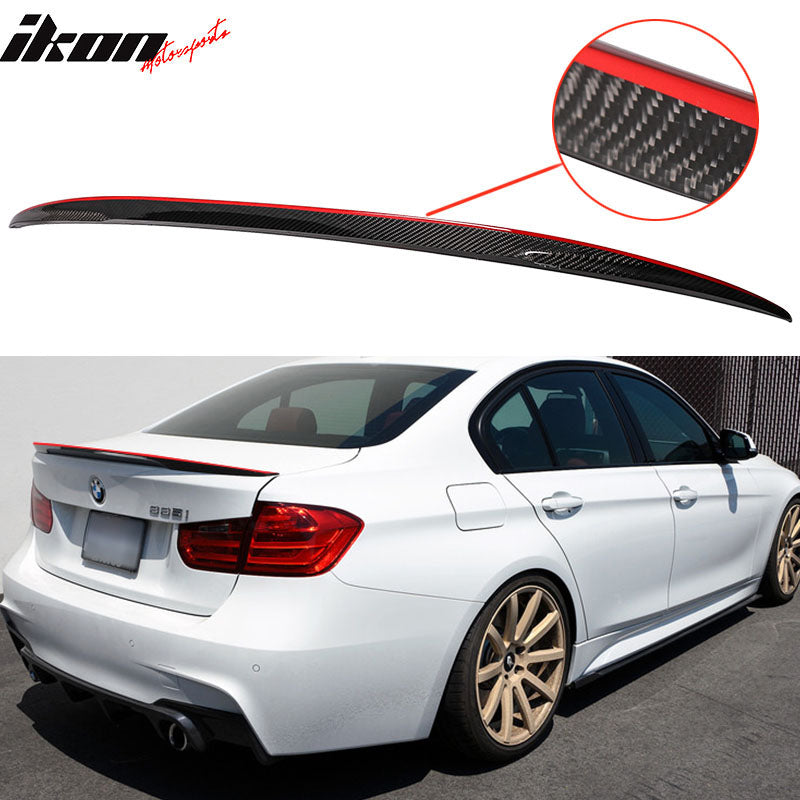 2012-2018 BMW 3-Series F30 P Style Red Line Carbon Fiber Trunk Spoiler