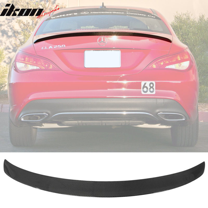 2013-2018 Benz CLA C117 Sedan P Style Carbon Fiber CF Trunk Spoiler