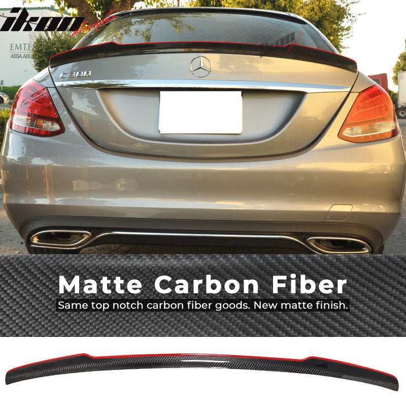 2015-2021 Benz W205 C Class Sedan Carbon Fiber Red Line Trunk Spoiler