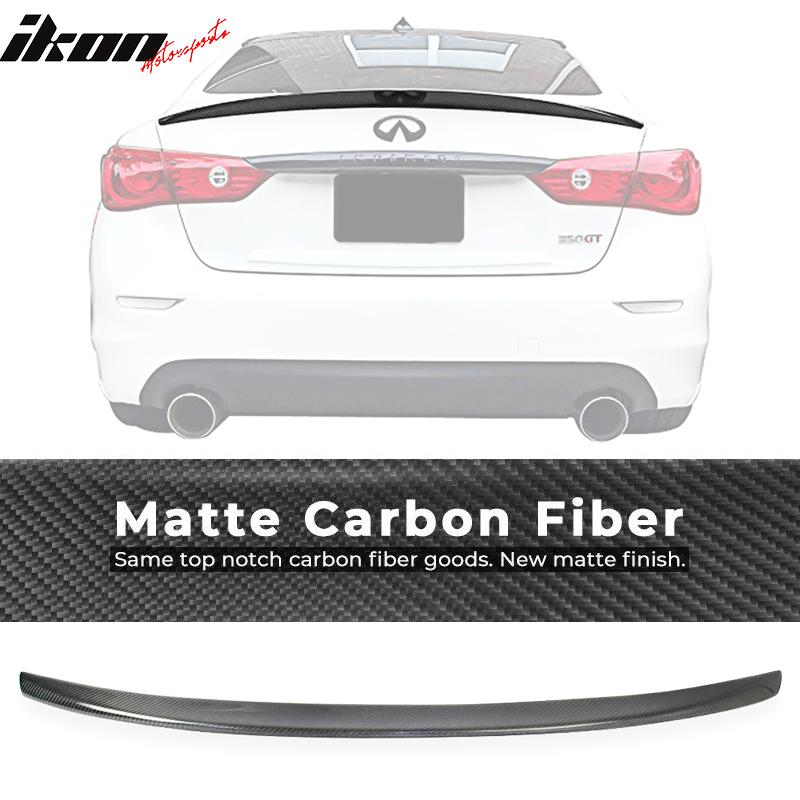 2014-2022 Infiniti Q50 Sedan 4Dr Ikon Style Carbon Fiber Trunk Spoiler