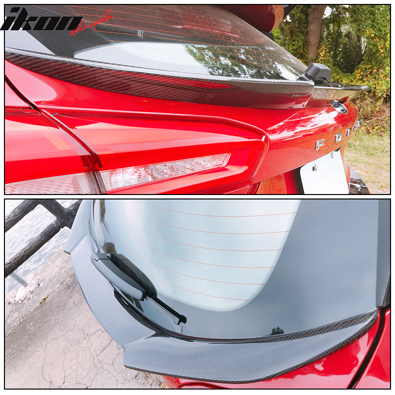 2018-2020 Ford Focus Hatchback V Style Trunk Spoiler Wing Carbon Fiber