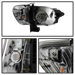 OE Toyota Tacoma 01-04 6 pcs. XTune Crystal Headlights w/Amber Corner And Side Marker Lights Chrome