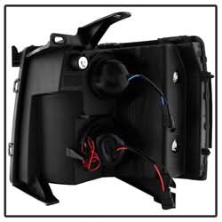 xTune Chevrolet Silverado 1500/Silverado 2500 HD/Silverado 3500 HD 07-13 Light Tube Style XTune Projector Headlights Black