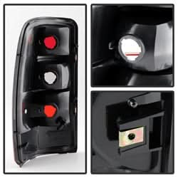 Akkon Chevrolet Suburban 1500/Suburban 2500/Tahoe/Yukon 00-06 OEM Style XTune Tail Lights w/Black Rim Red Smoked