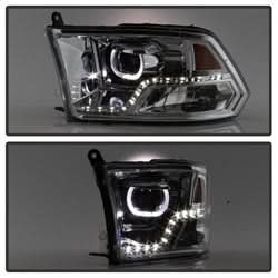 Akkon Dodge Ram 1500/Ram 2500/Ram 3500/1500/2500/3500 09-10 LED XTune Halo Projector Headlights Chrome