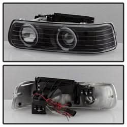 xTune Chevrolet Silverado 1500/Silverado 1500 HD/Silverado 2500/Silverado 2500 HD/Silverado 3500/Suburban 1500/Suburban 2500/Tahoe 99-02 4 pc. XTune Halo Projector Headlights LED w/Bumper Lights