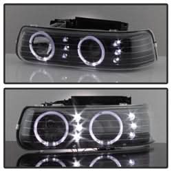 xTune Chevrolet Silverado 1500/Silverado 1500 HD/Silverado 2500/Silverado 2500 HD/Silverado 3500/Suburban 1500/Suburban 2500/Tahoe 99-02 4 pc. XTune Halo Projector Headlights LED w/Bumper Lights