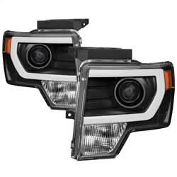 xTune Ford F-150 09-14 Halogen Model Only XTune DRL Light Bar Projector Headlights Not Compatible w/Factory Xenon/HID Model Black