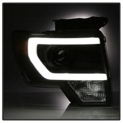 xTune Ford F-150 09-14 Halogen Model Only XTune DRL Light Bar Projector Headlights Not Compatible w/Factory Xenon/HID Model Black