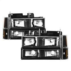 xTune Chevrolet C1500 Suburban/C2500 Suburban/K1500 Suburban/K2500 Suburban/C1500 Pickup/C2500 Pickup/C3500 Pickup/K1500/K1500 Pickup/K2500 Pickup/K3500 Pickup/Yukon 94-98 8 pc. XTune Headlights Black w/Corner And Parking Lights