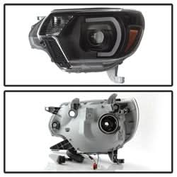 Akkon Toyota Tacoma 12-15 Black XTune DRL Light Bar Projector Headlights