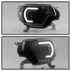 Akkon Toyota Tacoma 12-15 Black XTune DRL Light Bar Projector Headlights