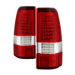 Akkon Chevy Silverado 1500 2500HD 03-06 /3500 04-06 (Not Fit Stepside) / and 2007 Silverado Classic C Shape LED Tail Lights - Red Clear