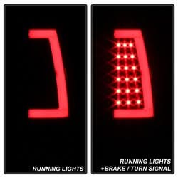 xTune Chevy Silverado 1500/2500/3500 99-02 / GMC Sierra 1500/2500/3500 99-06 and 2007 Sierra Classic Version 3 Tail Lights - Light Bar LED - Black
