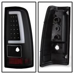 xTune Chevy Silverado 1500/2500/3500 99-02 / GMC Sierra 1500/2500/3500 99-06 and 2007 Sierra Classic Version 3 Tail Lights - Light Bar LED - Black