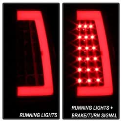 xTune Chevy Silverado 1500/2500/3500 99-02 / GMC Sierra 1500/2500/3500 99-06 and 2007 Sierra Classic Version 3 Tail Lights - Light Bar LED - Red Clear