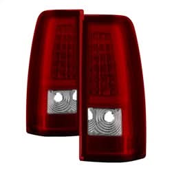 xTune Chevy Silverado 1500/2500/3500 99-02 / GMC Sierra 1500/2500/3500 99-06 and 2007 Sierra Classic Version 3 Tail Lights - Light Bar LED - Red Clear