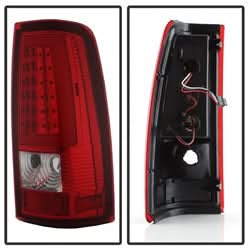 xTune Chevy Silverado 1500/2500/3500 99-02 / GMC Sierra 1500/2500/3500 99-06 and 2007 Sierra Classic Version 3 Tail Lights - Light Bar LED - Red Clear