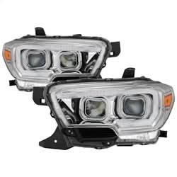 Akkon Toyota Tacoma 16-18 w/Sequential Turn Signal XTune DRL Light Bar Projector Headlights Chrome