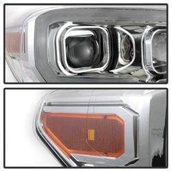 Akkon Toyota Tacoma 16-18 w/Sequential Turn Signal XTune DRL Light Bar Projector Headlights Chrome