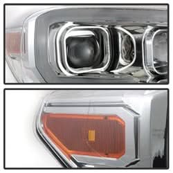 Akkon Toyota Tacoma 16-18 w/Sequential Turn Signal XTune DRL Light Bar Projector Headlights Chrome