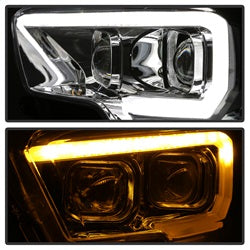 Akkon Toyota Tacoma 16-18 w/Sequential Turn Signal XTune DRL Light Bar Projector Headlights Chrome