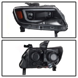 Akkon Chevrolet Colorado 15-17 Halogen Models Only XTune DRL Light Bar Projector Headlights Not Compatible w/Xenon/HID Model Black