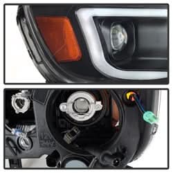 Akkon Chevrolet Colorado 15-17 Halogen Models Only XTune DRL Light Bar Projector Headlights Not Compatible w/Xenon/HID Model Black