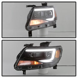 Akkon Chevrolet Colorado 15-17 Halogen Models Only XTune DRL Light Bar Projector Headlights Not Compatible w/Xenon/HID Model Black