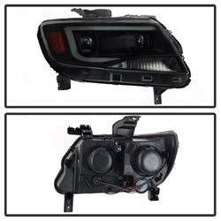 Akkon Chevrolet Colorado 15-17 Halogen Models Only XTune DRL Light Bar Projector Headlights Not Compatible w/Xenon/HID Model Black Smoked