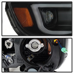 Akkon Chevrolet Colorado 15-17 Halogen Models Only XTune DRL Light Bar Projector Headlights Not Compatible w/Xenon/HID Model Black Smoked