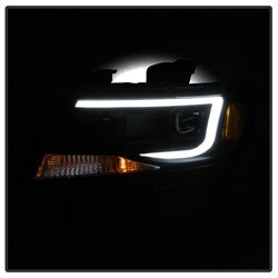 Akkon Chevrolet Colorado 15-17 Halogen Models Only XTune DRL Light Bar Projector Headlights Not Compatible w/Xenon/HID Model Black Smoked