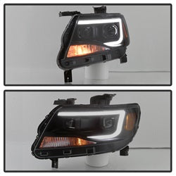 Akkon Chevrolet Colorado 15-17 Halogen Models Only XTune DRL Light Bar Projector Headlights Not Compatible w/Xenon/HID Model Black Smoked
