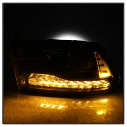 POE Ram 1500/2500/3500 13-18 Models w/Factory Projector LED Style Only XTune Projector Headlights Black