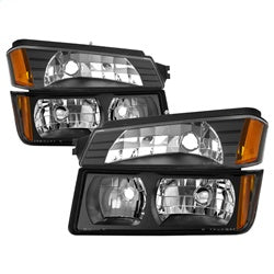 OE Chevrolet Avalanche 1500/Avalanche 2500 02-06 OEM XTune Headlights w/Bumper Lights Black
