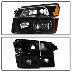 OE Chevrolet Avalanche 1500/Avalanche 2500 02-06 OEM XTune Headlights w/Bumper Lights Black