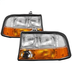 Akkon GMC Sonoma 98-04 w/Amber Bumper OEM Style Headlights Chrome