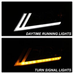 Akkon Chevrolet Impala 14-18 Black DRL Light Bar Projector Headlights Halogen Models Only Will Not Fit Xenon/HID Model
