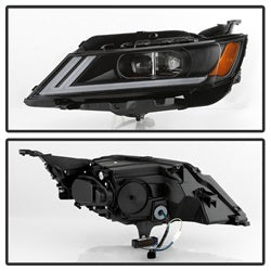 Akkon Chevrolet Impala 14-18 Black DRL Light Bar Projector Headlights Halogen Models Only Will Not Fit Xenon/HID Model