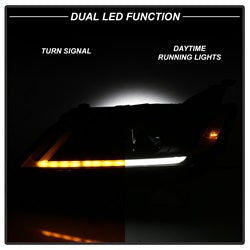 Akkon Chevrolet Impala 14-18 Black DRL Light Bar Projector Headlights Halogen Models Only Will Not Fit Xenon/HID Model