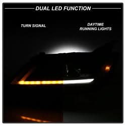 Akkon Chevrolet Impala 14-18 Black DRL Light Bar Projector Headlights Halogen Models Only Will Not Fit Xenon/HID Model
