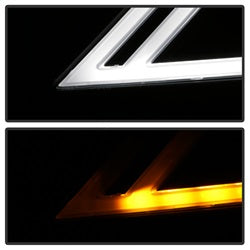 Akkon Chevrolet Impala 14-18 Black DRL Light Bar Projector Headlights Halogen Models Only Will Not Fit Xenon/HID Model