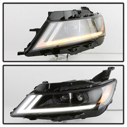 Akkon Chevrolet Impala 14-18 Black DRL Light Bar Projector Headlights Halogen Models Only Will Not Fit Xenon/HID Model