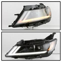 Akkon Chevrolet Impala 14-18 Black DRL Light Bar Projector Headlights Halogen Models Only Will Not Fit Xenon/HID Model