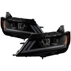 Akkon Chevrolet Impala 14-18 Black Smoke DRL Light Bar Projector Headlights Halogen Models Only Will Not Fit Xenon/HID Model