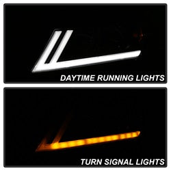 Akkon Chevrolet Impala 14-18 Black Smoke DRL Light Bar Projector Headlights Halogen Models Only Will Not Fit Xenon/HID Model